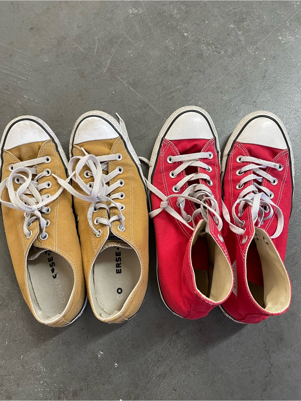 Bundle lot pair two converse all stars high low tops both 11 canvas skateboard